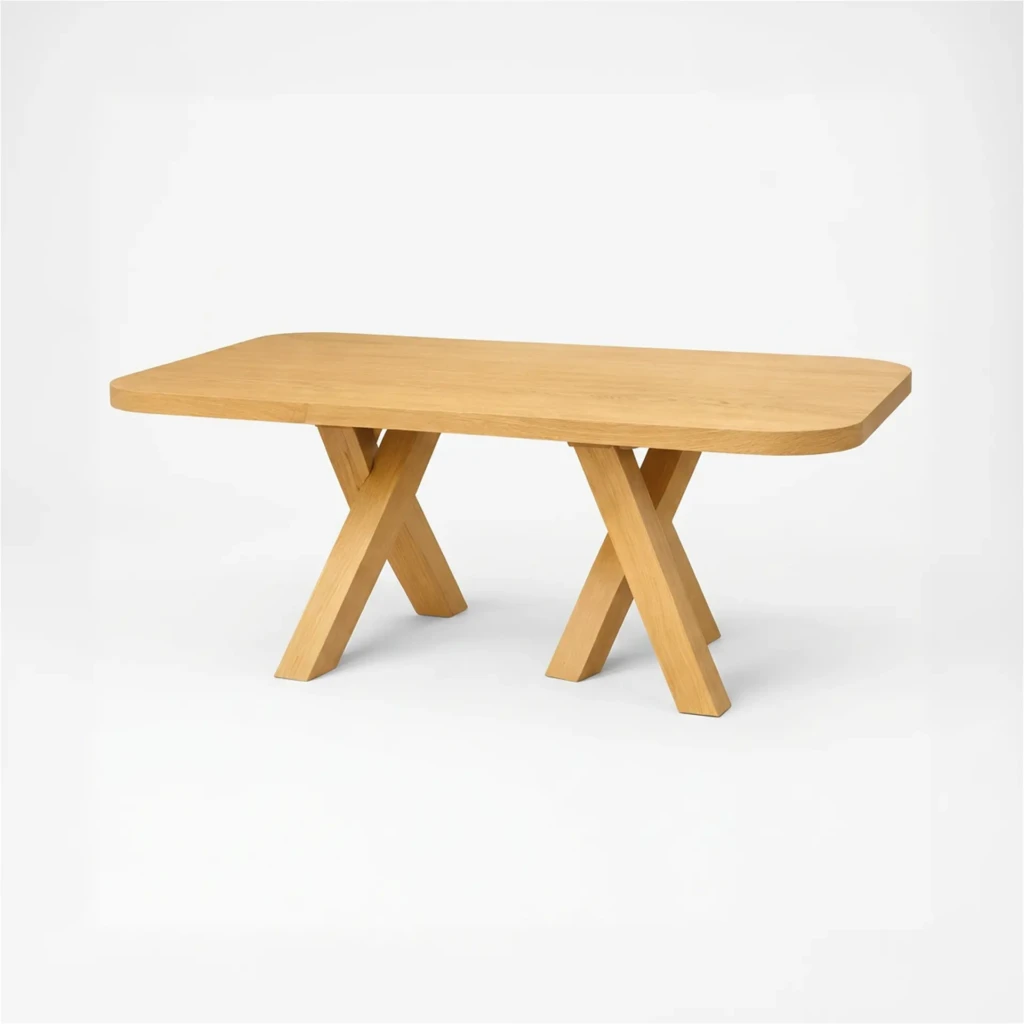 Masivni sto hrast sa X nogama