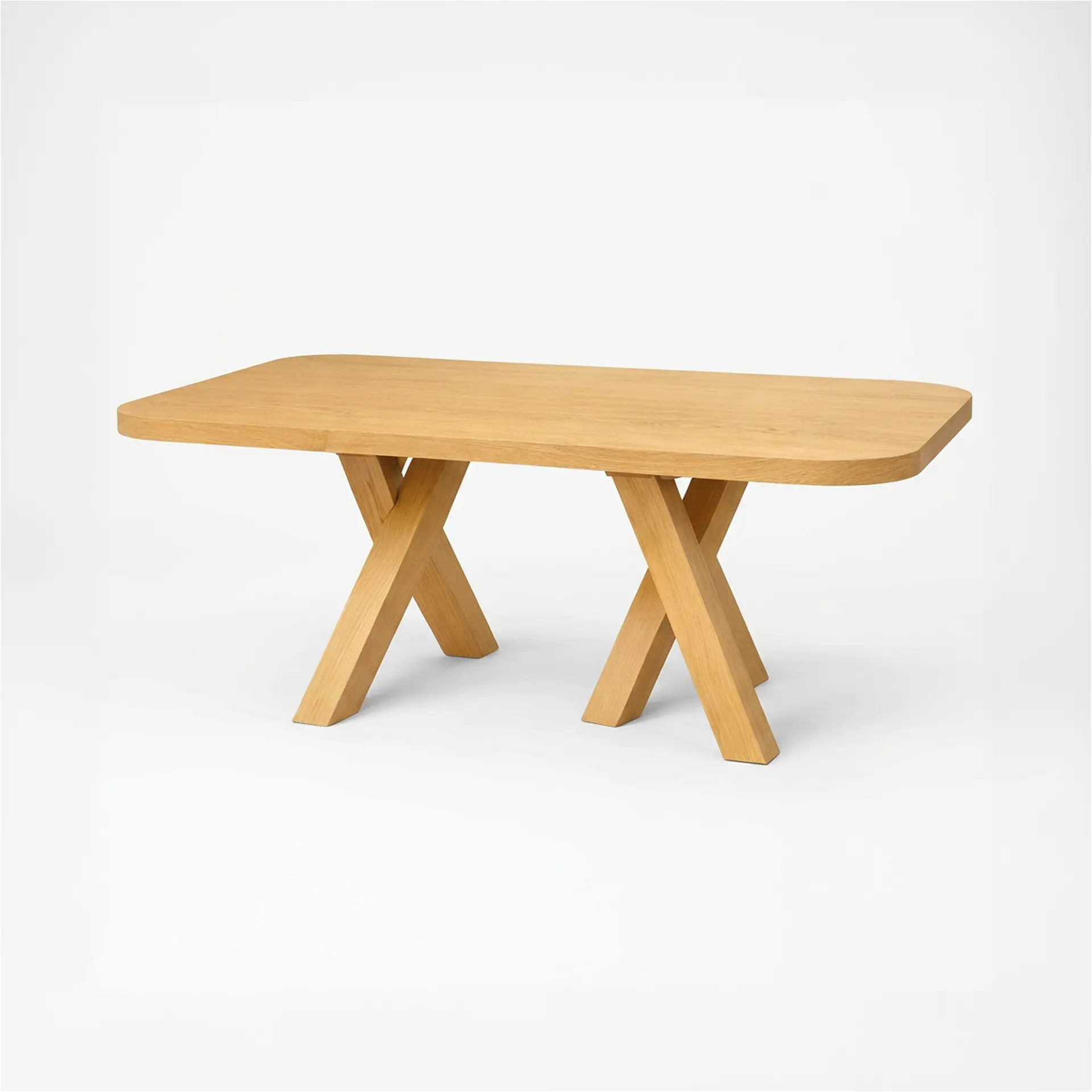 Masivni sto hrast sa X nogama